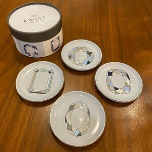 Kwiat Diamonds NYC Diamond Cuts Coasters, Trinket Dish, Ring Tray Holder NWT
